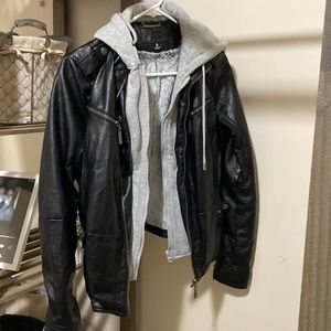 Leather Jacket with Fur